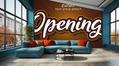 Opening text on modern brown style effect, editable text effect Wall mural