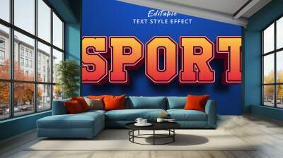 Sport text on headline event poster style, editable text effect Wall mural