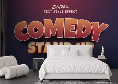 Stand up Comedy text with hype color style, editable text effect Wall mural