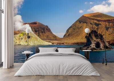 Aeolian Islands, two cliffs near Vulcano Island, Tyrrhenian Sea, Sicily, Italy Wall mural