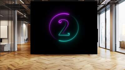 abstract glowing neon count down number illustration background Wall mural