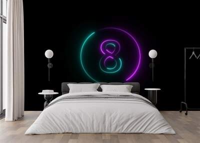 abstract neon countdown number illustration background  Wall mural