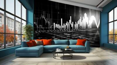 financial stock market graph on technology abstract background. Wall mural