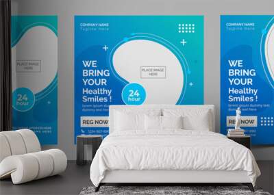 Healthcare social media post templete design for clinic business Wall mural