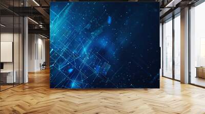 Abstract technology background. Network connection structure. Wall mural