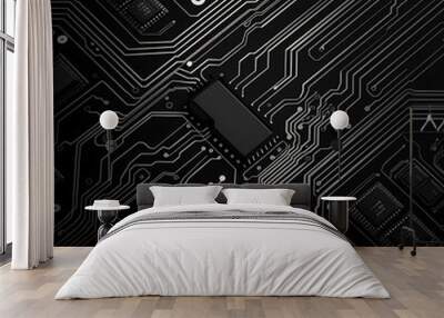 Abstract technology circuit board background. Vector illustration. Wall mural