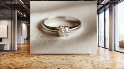 Engagement ring isolated on white background. Wall mural