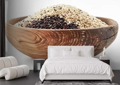 Mix seed quinoa in bowl isolated on white background. Wall mural