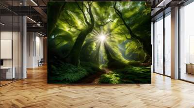 light in the forest Wall mural