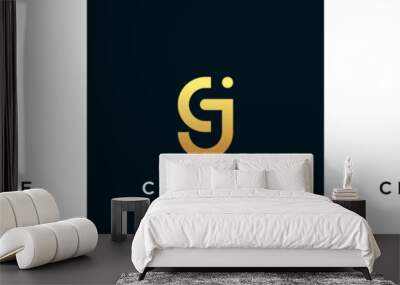 Alphabet letter icon logo GJ or JG Wall mural