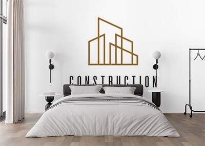 Building real estate logo design Wall mural