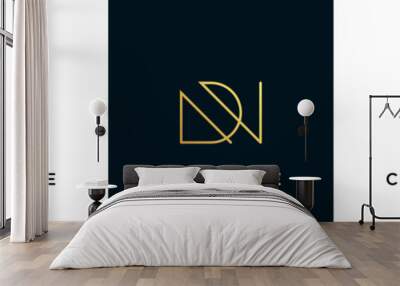 DN logo letter design on luxury background. ND logo monogram initials letter concept. DN icon logo design. ND elegant and Professional letter icon design Wall mural