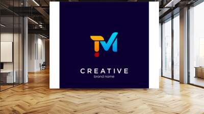 M T TM MT logo letter logotype icon font monogram Wall mural