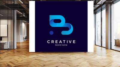 set of letter B and abstract logo Wall mural