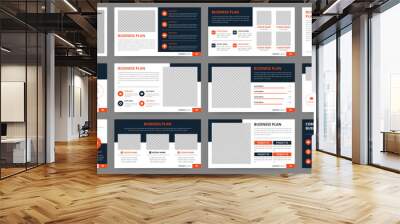 Modern presentation slide templates. Infographic elements template set for web, print, annual report brochure, business flyer leaflet marketing and advertising template. Vector Illustration. Wall mural