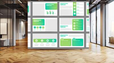 Modern presentation slide templates. Infographic elements template set for web, print, annual report brochure, business flyer leaflet marketing and advertising template. Vector Illustration. Wall mural