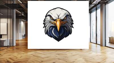 Falcon Head Mascot Logo Isolated on white background, Hawk, Eagle Face Mascot vector illustration design template, Sports Team Logo or T shirt Print or Poster Placement design Wall mural