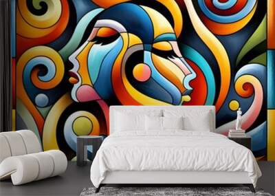 abstract background with swirls Wall mural