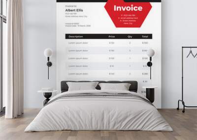 Creative Corporate invoice design stationery template vector Wall mural