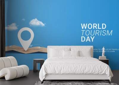 World tourism day travel 3d concept design Wall mural