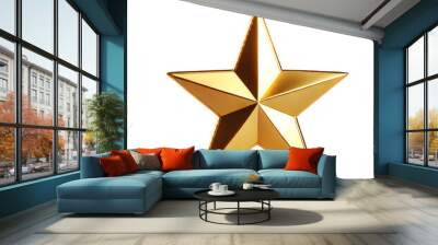 gold star isolated on white background Wall mural