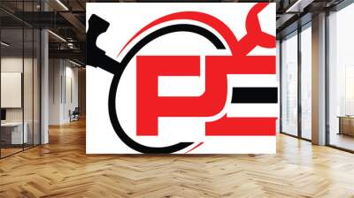 vector PE with repair logo Wall mural