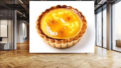 Egg tart isolated on white background, generative ai Wall mural