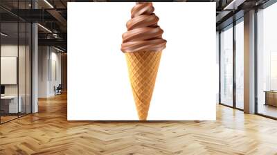 chocolate ice cream cone isolated Wall mural