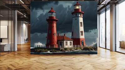 lighthouse on the coast Wall mural