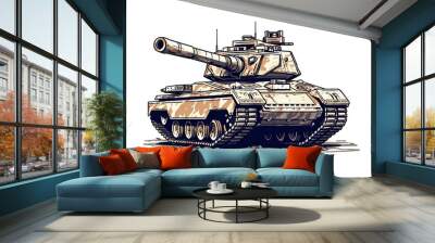 Tank Illustration. Transportation Illustration. generative AI Wall mural