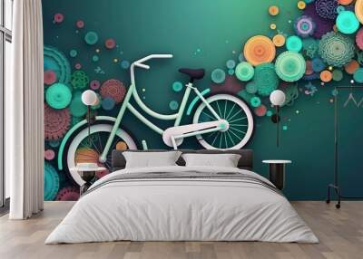 World Bicycle day Banner ideas. Illustration Idea. Generative AI Wall mural