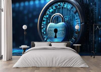 Abstract Cybersecurity  technology background Wall mural