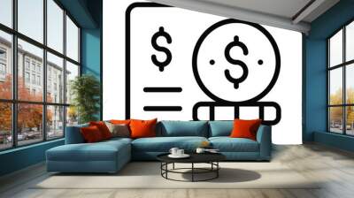 Bold cash money icon symbolizing wealth and income Wall mural