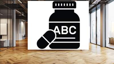 Check this amazing icon of multivitamin pills jar, premium quality vector Wall mural