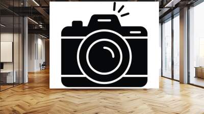 Digital camera icon in flat style, photography equipment, photo camera vector Wall mural