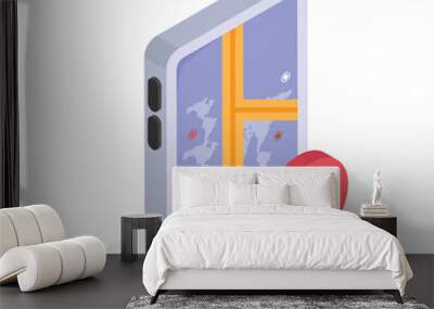 Get your hold on this amazing icon of mobile gps isometric icon Wall mural