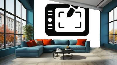 graphic tablet glyph icon isolated on white background Wall mural