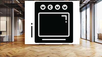 Stove solid black vector Icon. that can be easily modified or edit  Wall mural