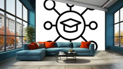 Trendy icon of educational network in modern style Wall mural