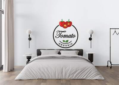 Tomato logo design vector template Wall mural