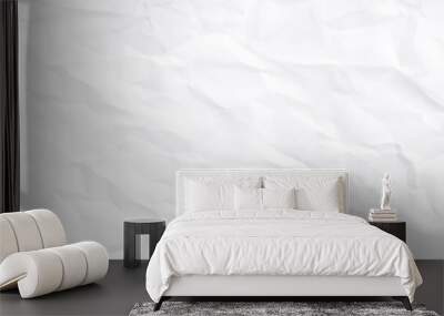 Texture of crumpled paper. Crumpled white paper texture pattern. Vector illustration. Wall mural