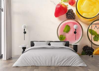 fresh fruit juice with mint Wall mural