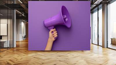 woman holding megaphone Wall mural