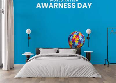 World autism awareness day. autism awareness creative design for social media ads. Wall mural