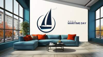 World Maritime Day, Maritime creative concept for social media banner, poster, vector illustration Wall mural