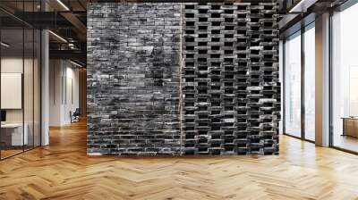 gray brick wall background, grunge style wallpaper Wall mural