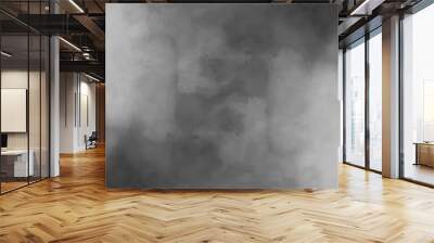 White smoke on black color abstract background, smoke overlay effect on Isolated black background, atmosphere overlay effect and vapor overlays, white fume overlay on black background. Wall mural