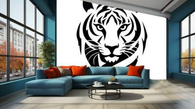 tiger head vector isolated on white background. Wall mural