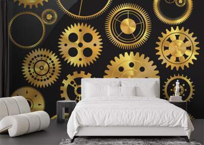 Gold gear set Wall mural