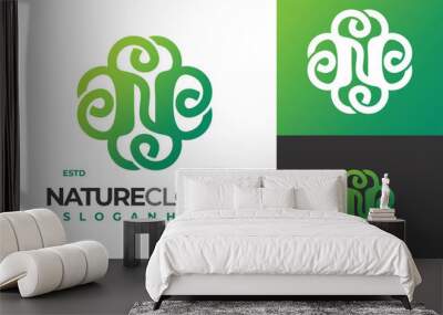 Letter N Nature Clover Logo Design Vector Template Wall mural